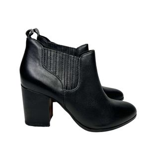 KELSI DAGGER Black chunky leather heeled ankle boots 7